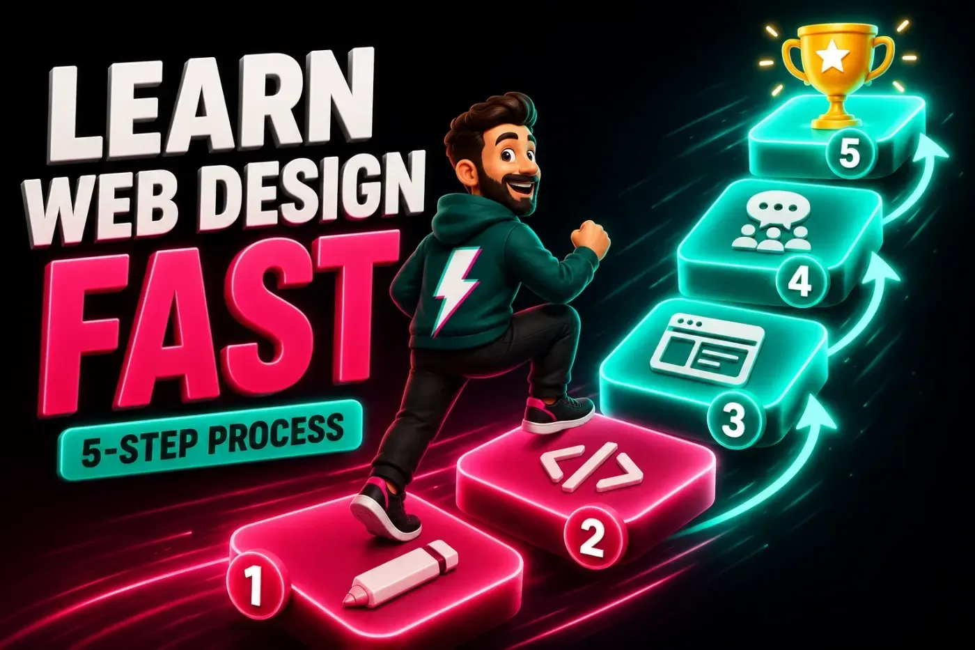 Cómo aprender diseño web RÁPIDO (El proceso de 5 pasos)