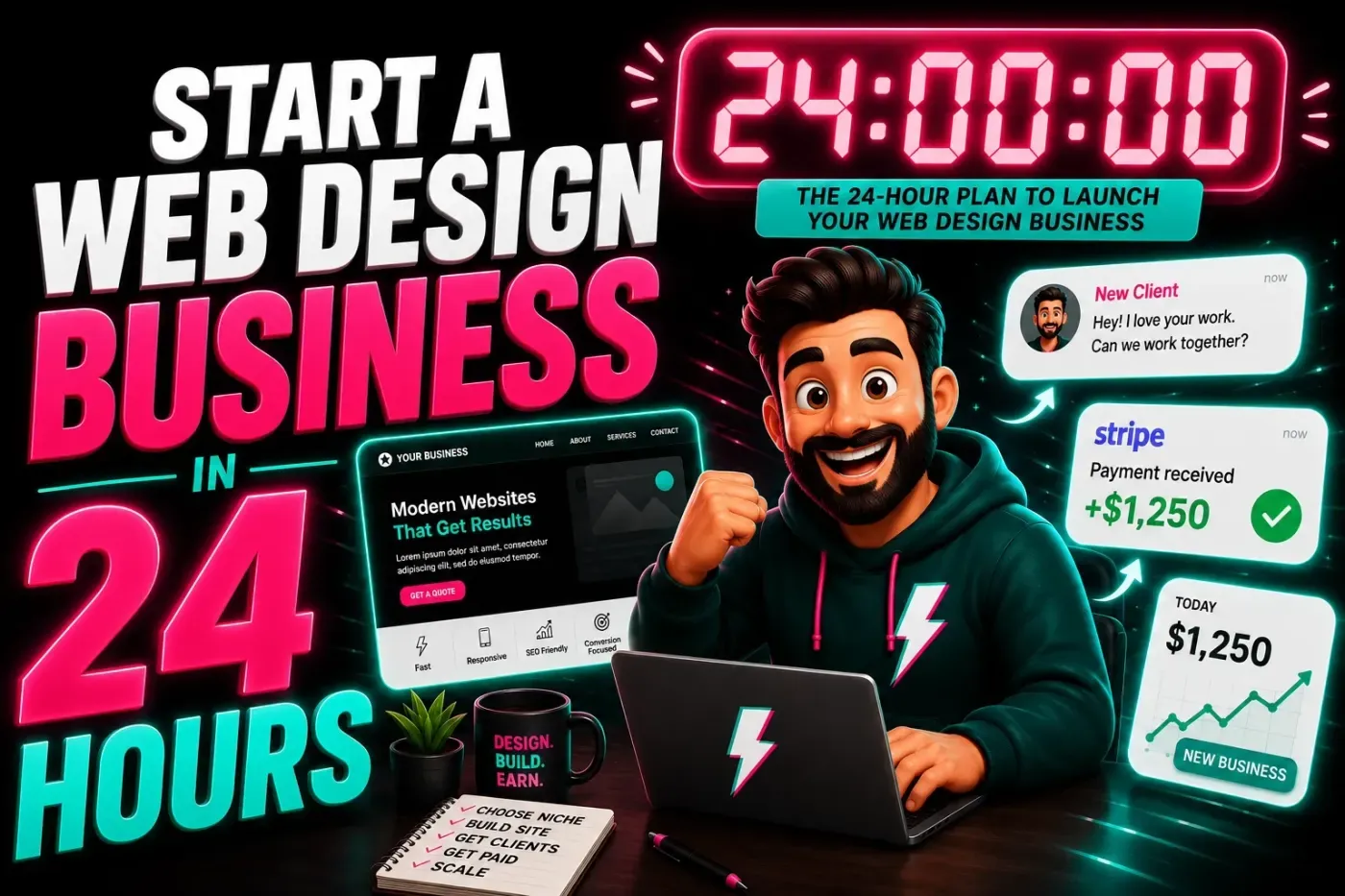Cómo iniciar su propio negocio de diseño web (en solo 24 horas)