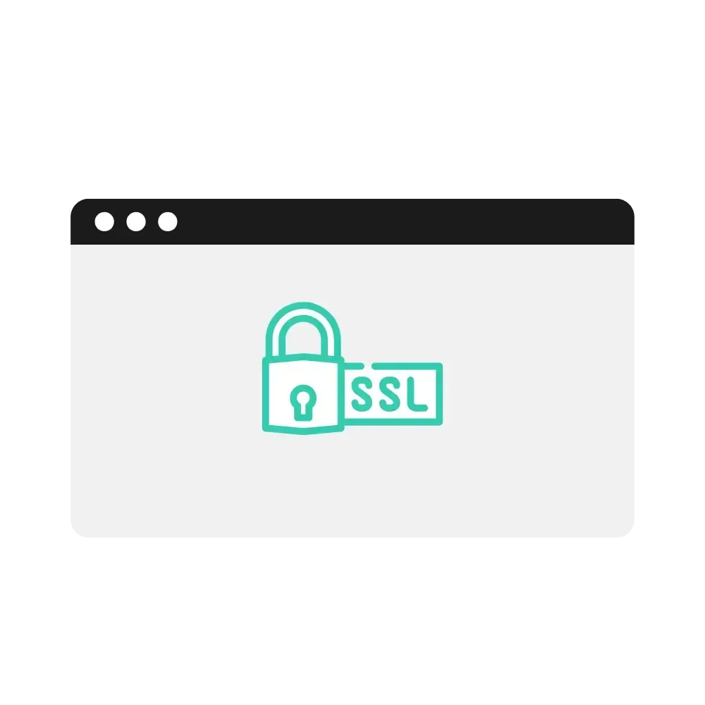 Una ventana de navegador web simple que muestra un icono de candado, simbolizando seguridad o encriptación.