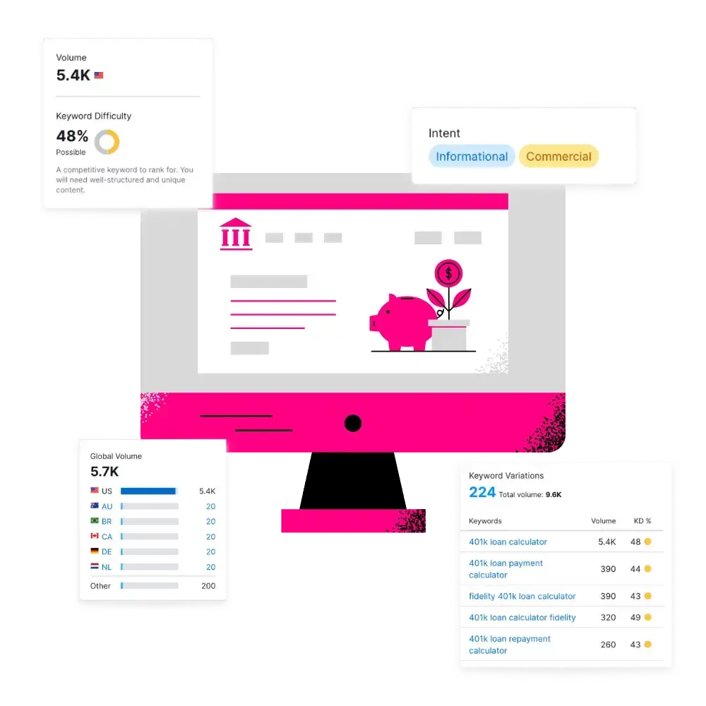 A computer screen displaying various digital interfaces, prominently featuring a pink theme and multiple windows.