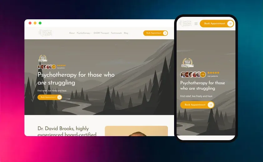 Dakota Trauma website on desktop and mobile