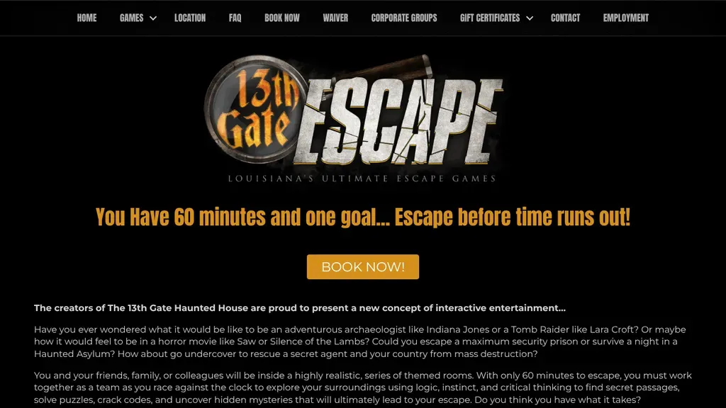 13th Gate Escape sitio web