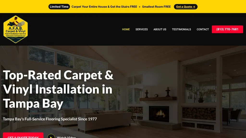 A.F.A.B Carpet & Vinyl Sales & Installation website
