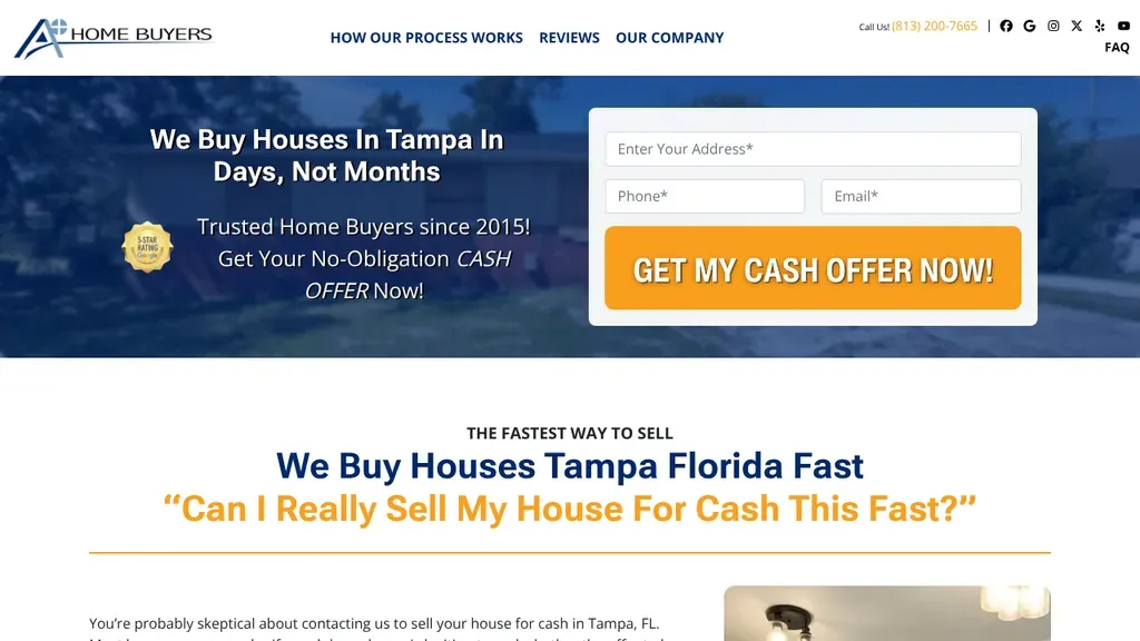 A+ Home Buyers website