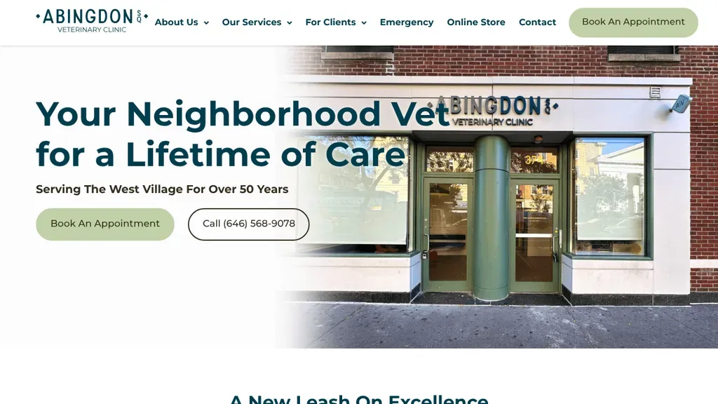 Abingdon Square Veterinary Clinic website