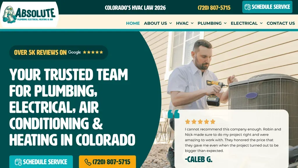 Absolute Plumbing, Electrical, Heating & Air sitio web