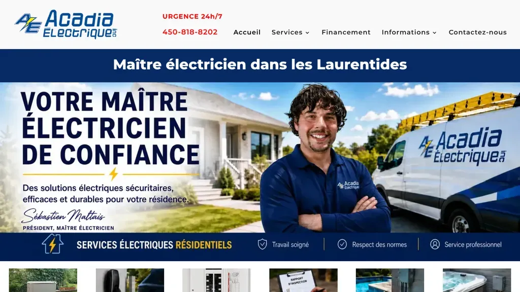 Acadia Électrique sitio web