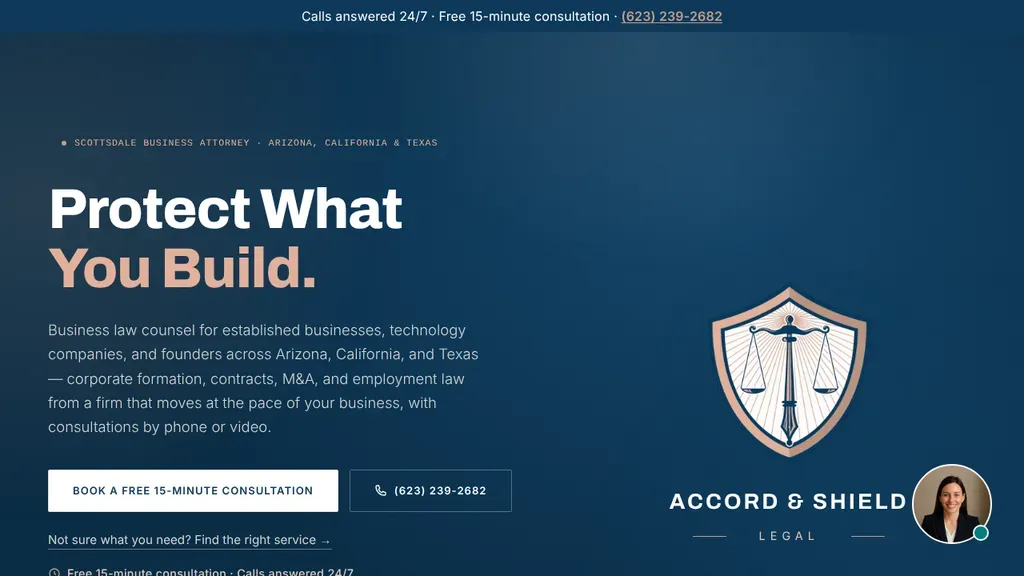Accord and Shield Legal sitio web
