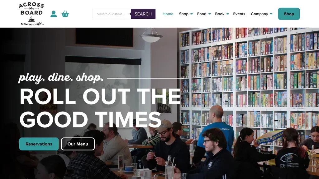 Across the Board Game Cafe sitio web