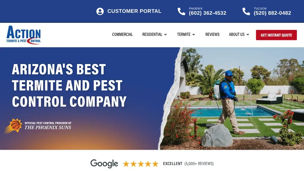 ACTION Termite and Pest Control sitio web