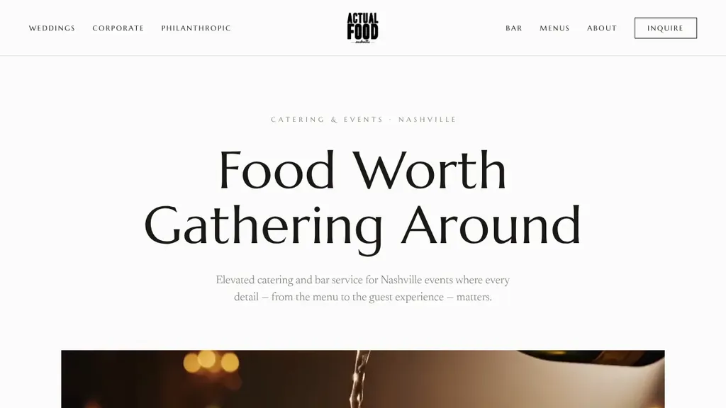Actual Food Nashville sitio web