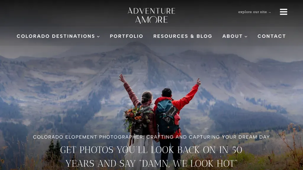 Adventure Amore sitio web