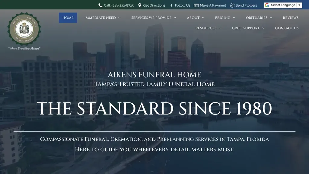 Aikens Funeral Home sitio web