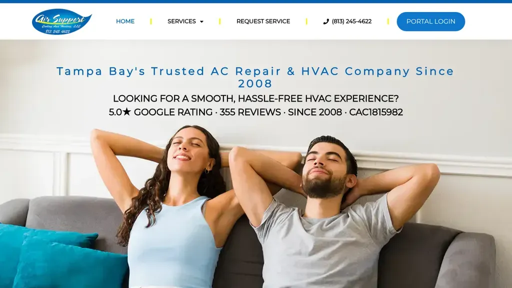 Air Support Cooling and Heating sitio web