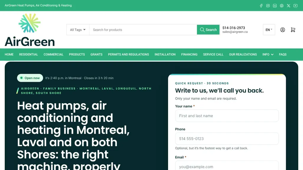 AirGreen sitio web