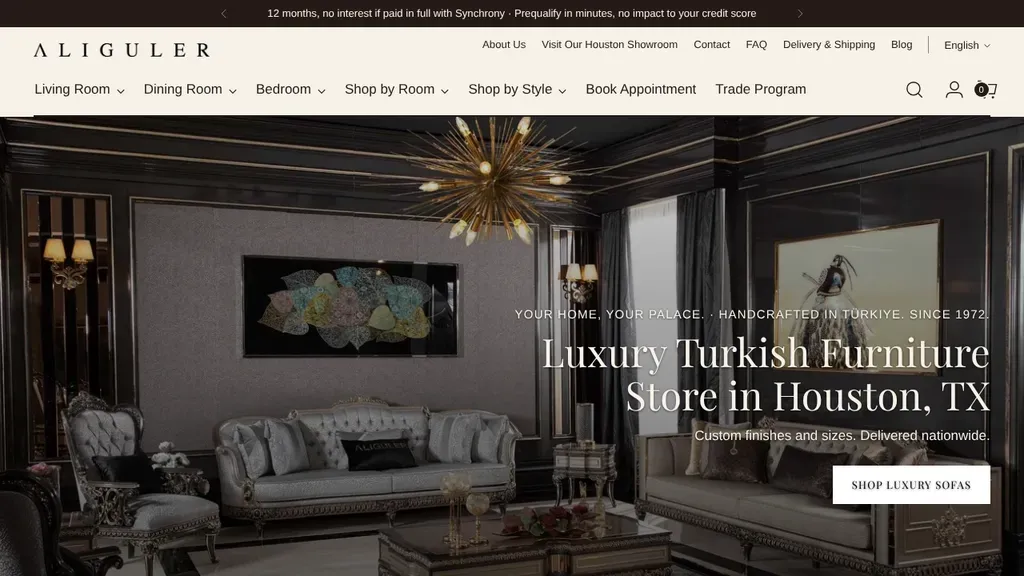 Ali Guler Furniture sitio web
