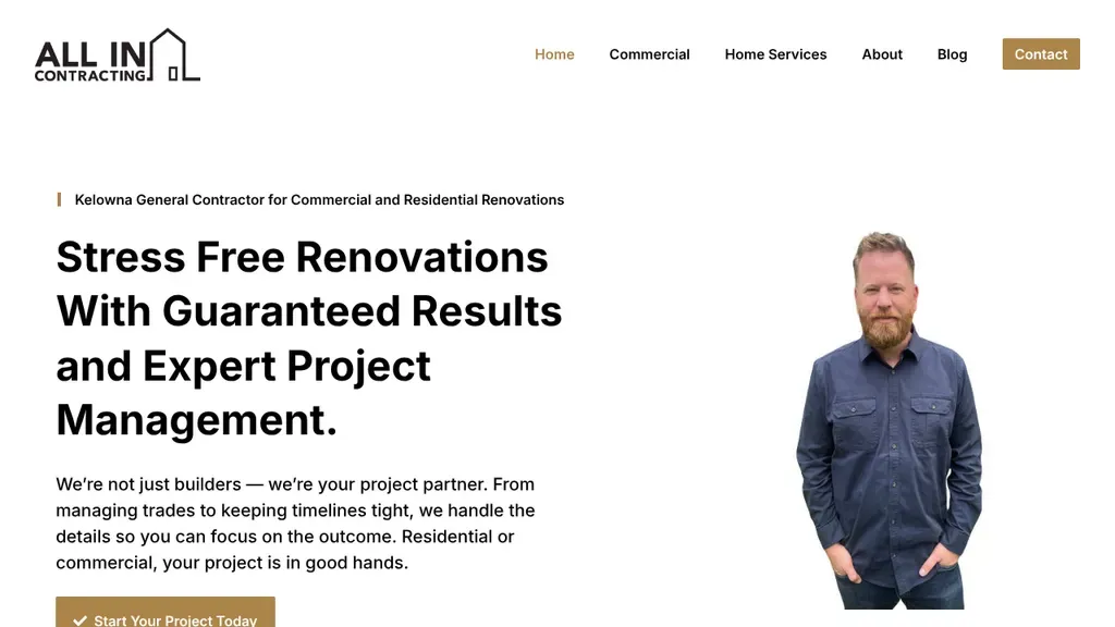All In Contracting sitio web