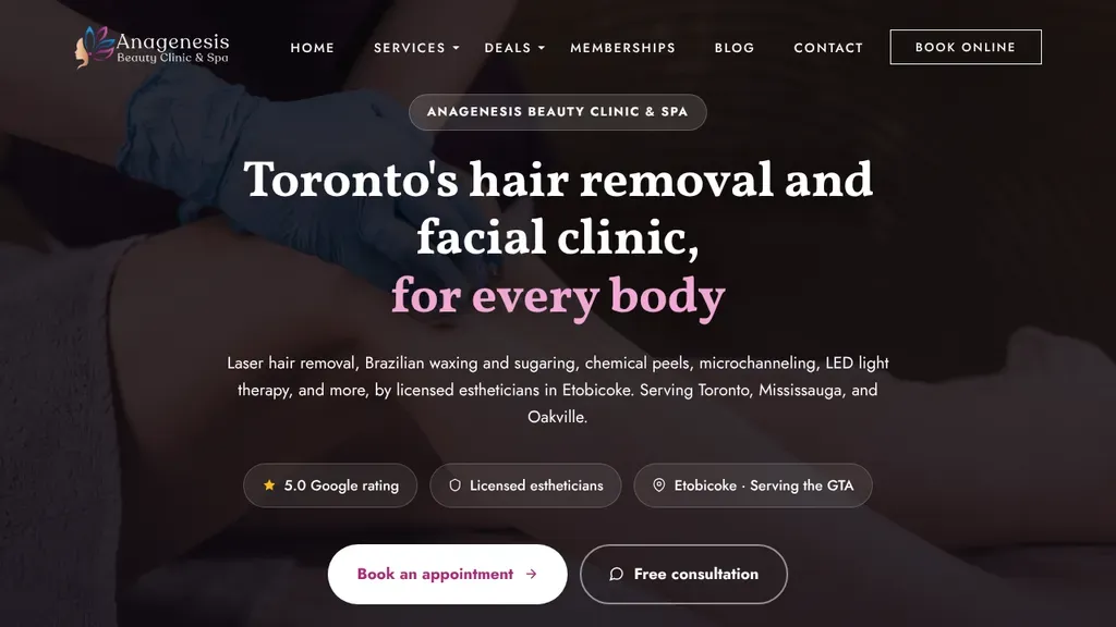 Anagenesis Beauty Clinic & Spa sitio web