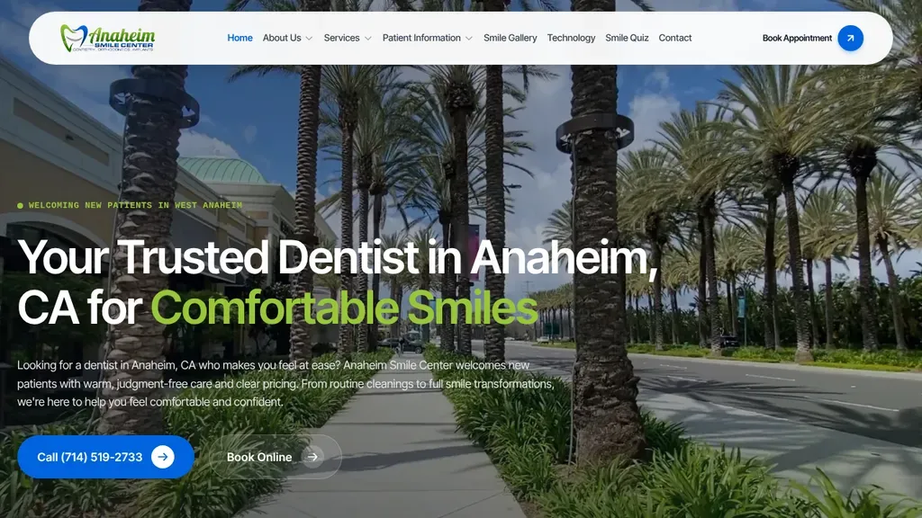 Anaheim Smile Center sitio web