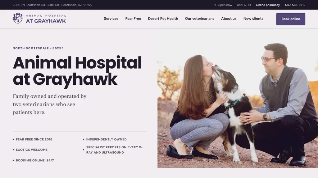 Animal Hospital at Grayhawk website