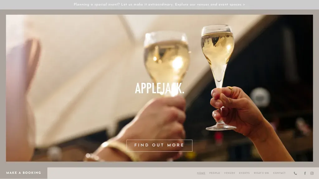 Applejack Hospitality sitio web