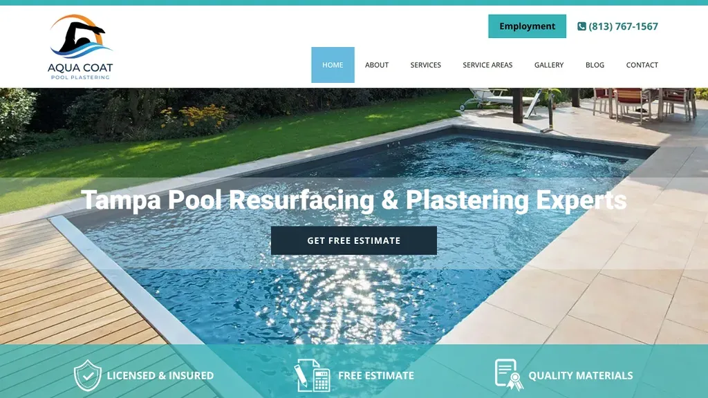 Aqua Coat Pool Plastering sitio web