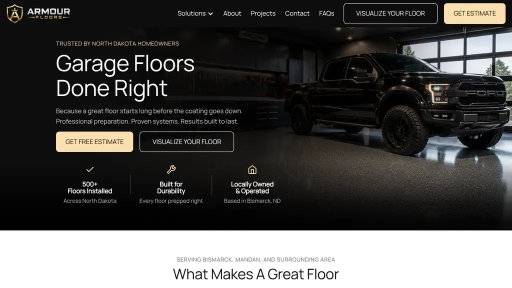 Armour Floors website
