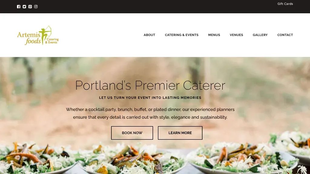 Artemis Foods sitio web