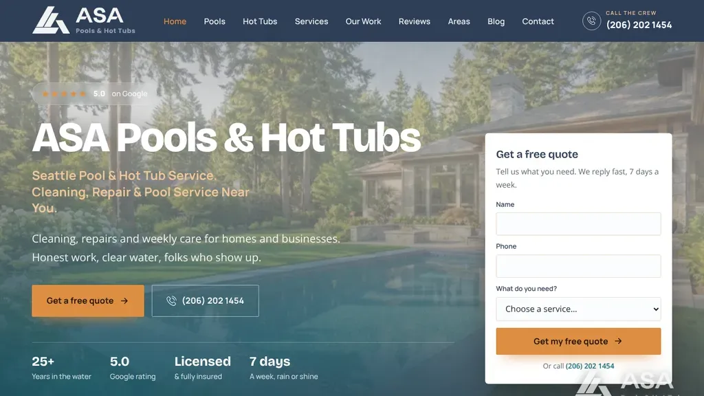 ASA Pools & Hot Tubs sitio web