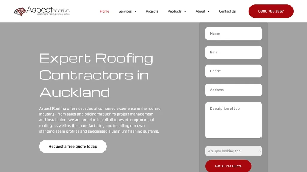 Aspect Roofing sitio web
