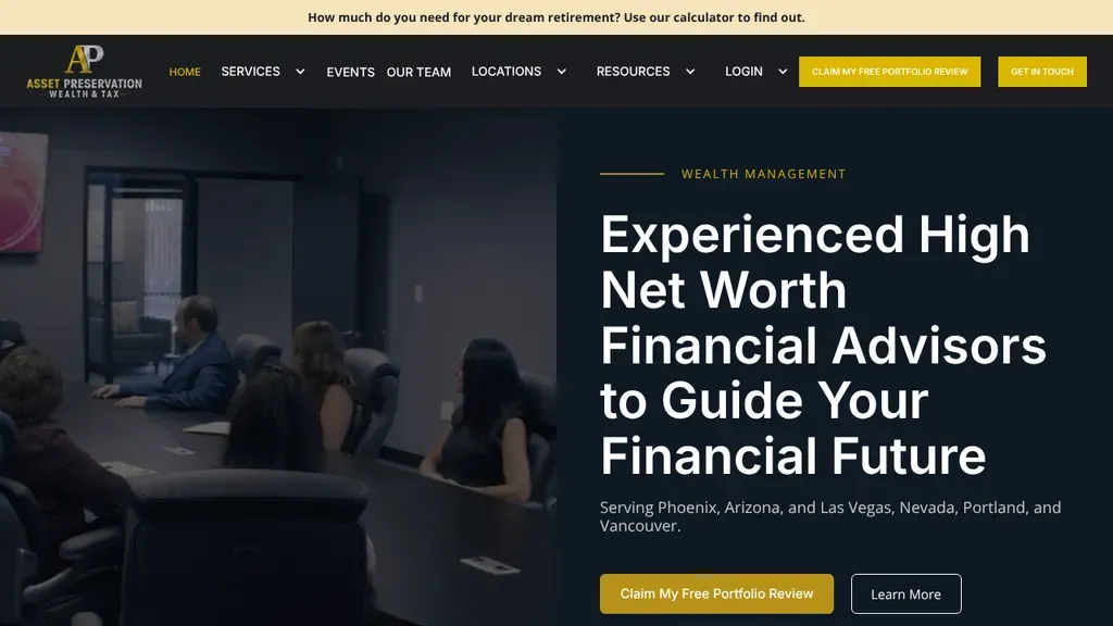 Asset Preservation Wealth & Tax sitio web
