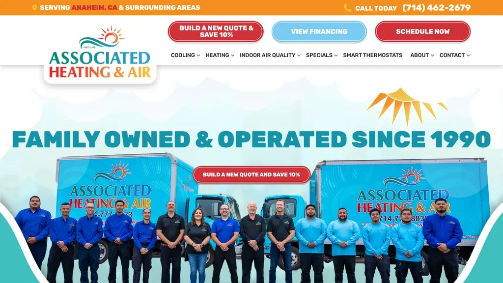 Associated Heating & Air sitio web