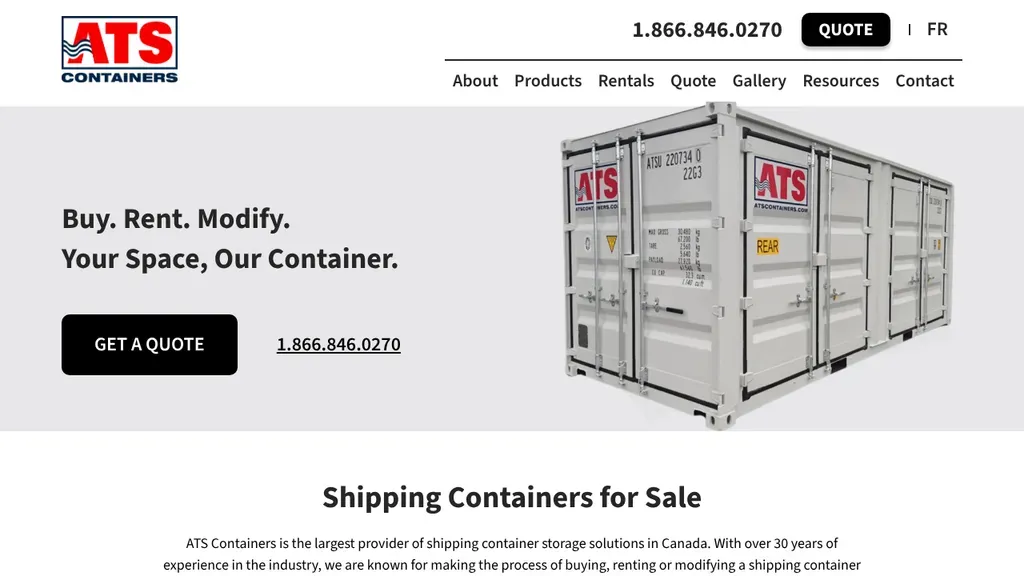 ATS Containers website