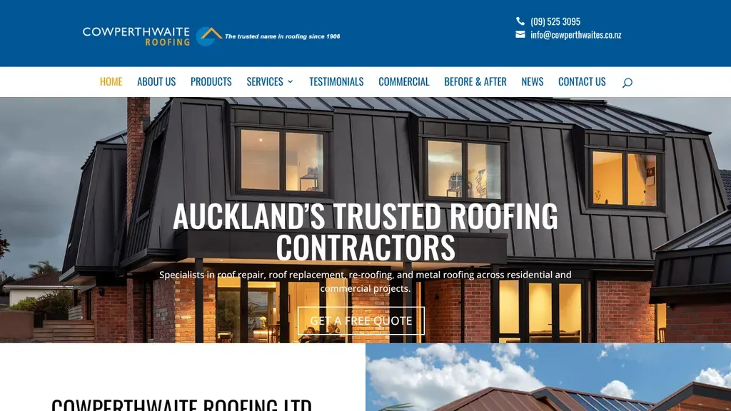 Cowperthwaite Roofing sitio web