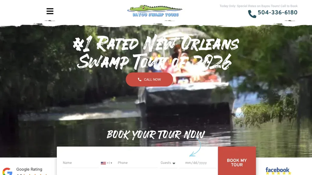 Bayou Swamp Tours New Orleans sitio web