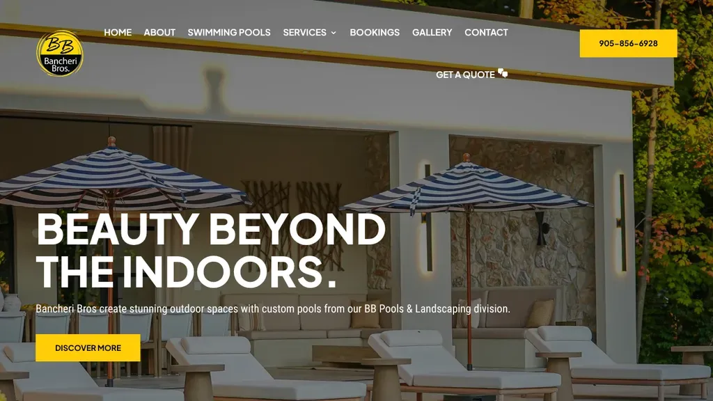 BB Pools & Landscapes sitio web