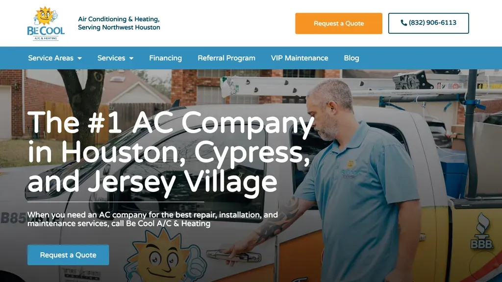 Be Cool AC & Heating sitio web