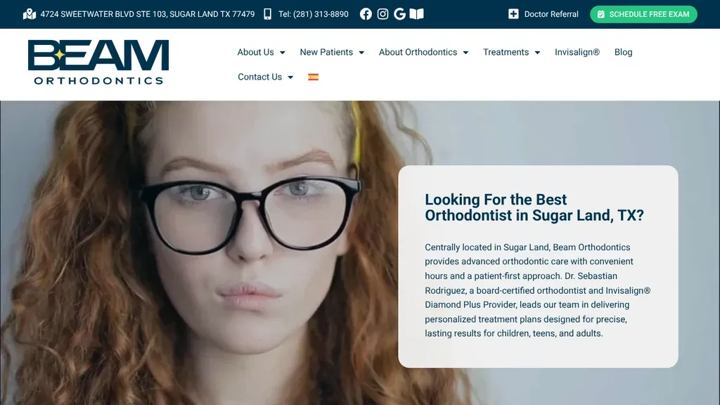 Beam Orthodontics sitio web