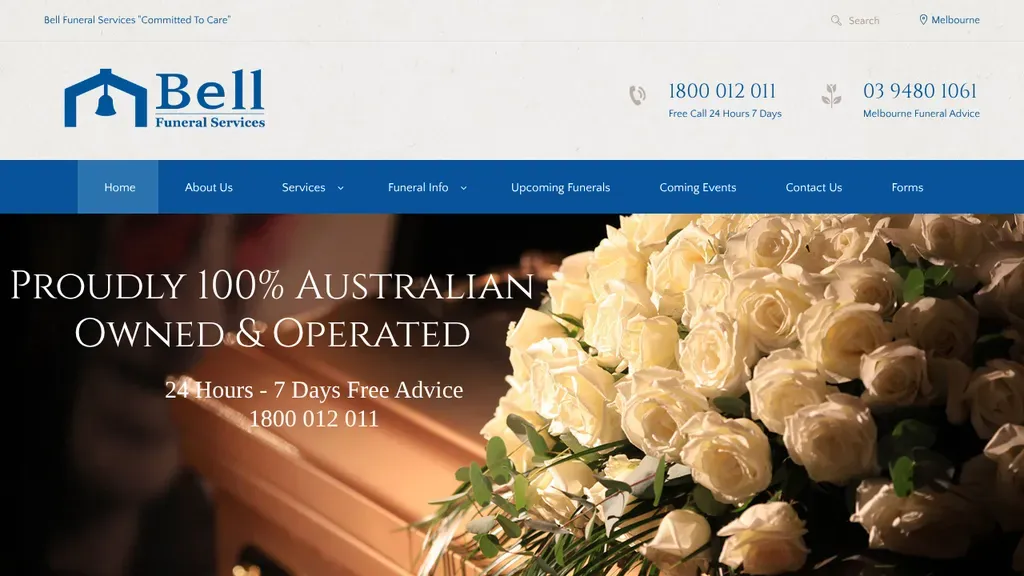 Bell Funeral Services sitio web