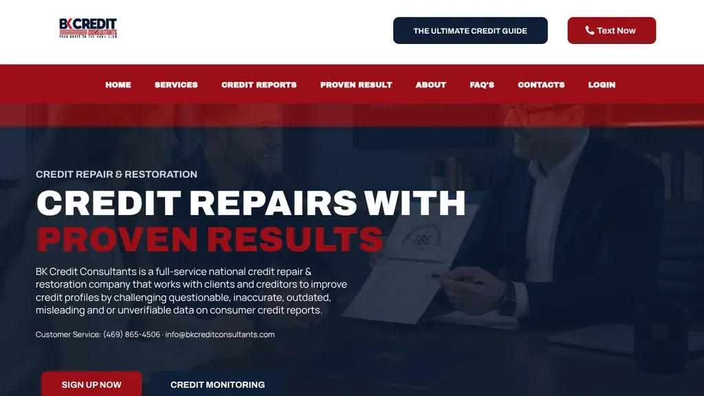 BK Credit Consultants sitio web