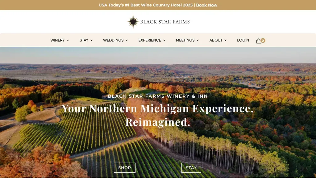 Black Star Farms sitio web