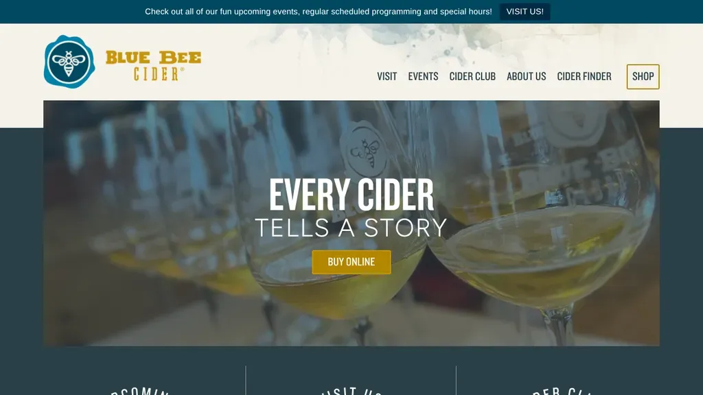 Blue Bee Cider sitio web
