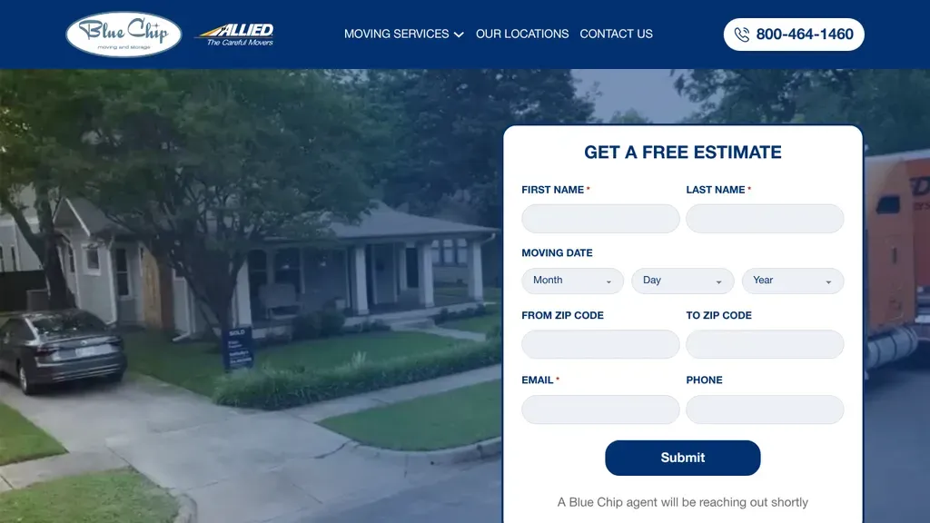 Blue Chip Moving sitio web
