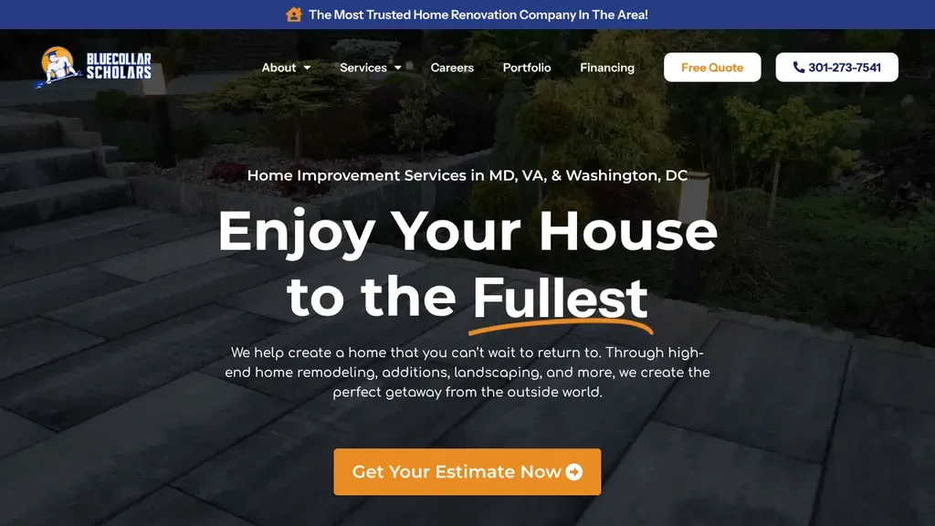 Blue Collar Scholars Landscaping and Construction sitio web