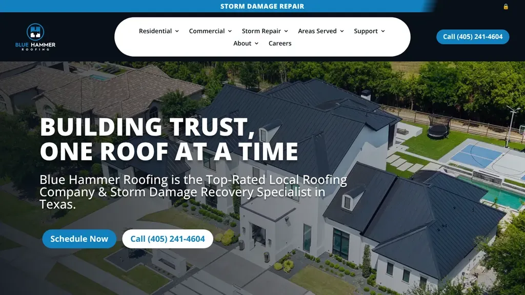 Blue Hammer Roofing sitio web