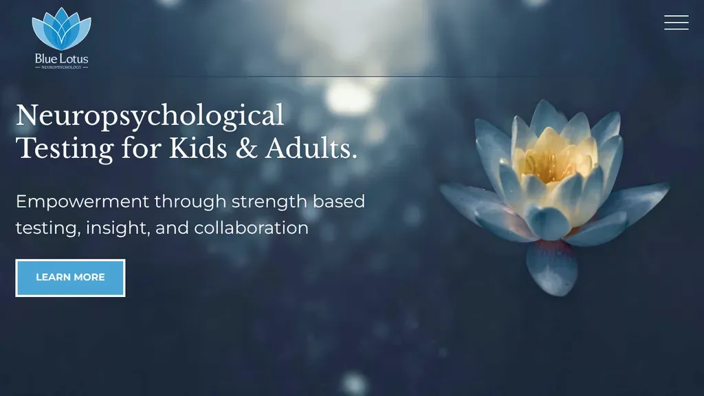 Blue Lotus Neuropsychology sitio web