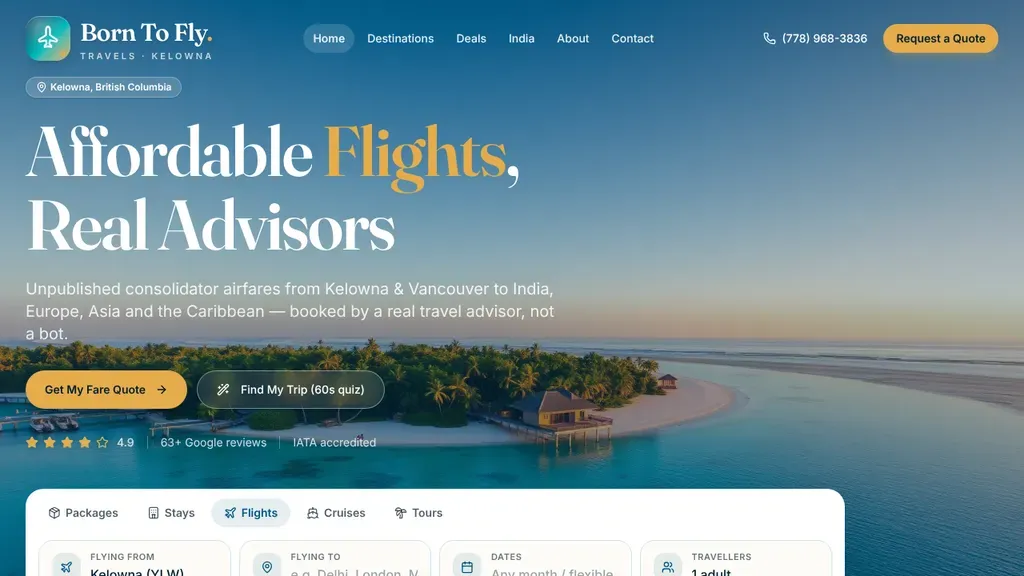 Born to fly travels sitio web