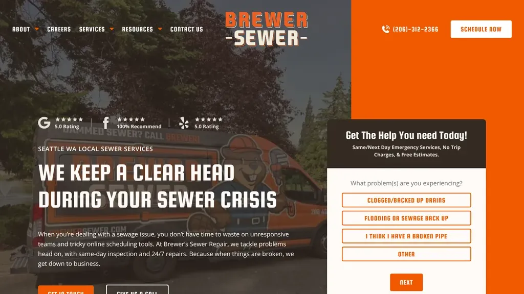 Brewer Sewer Repair sitio web