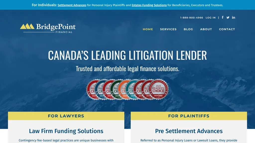 BridgePoint Financial Services sitio web