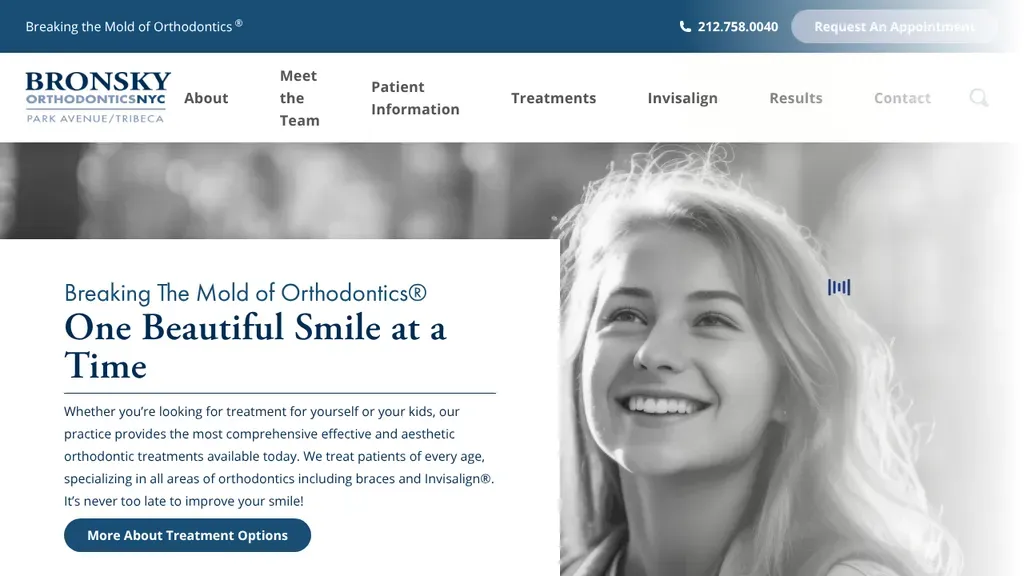 Bronsky Orthodontics sitio web
